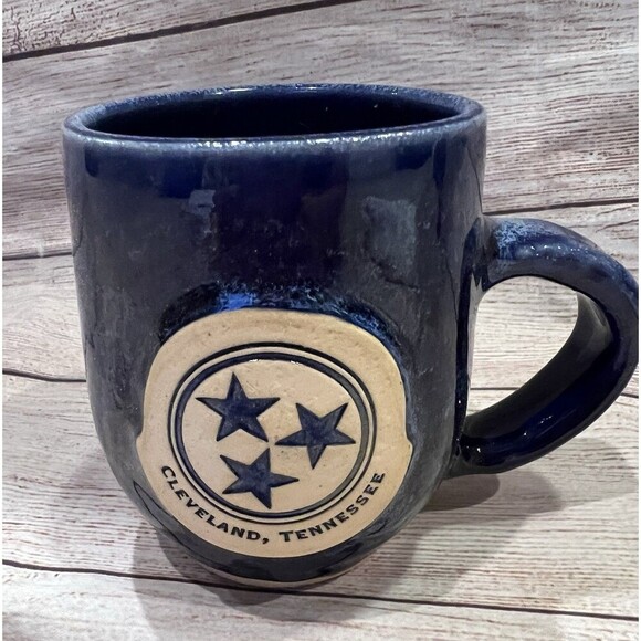 Belltower Other - Belltower Blue and white tri-tone mug, stamp of Tennessee’s tri-star emblem